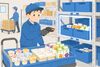 台車にある商品のバーコードを読み取って
光っている棚に行く⇒商品を入れる
作業自体はとっても簡単で、スキルも不要です◎